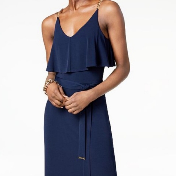 Michael Kors Chain Embellished Popover Maxi Dress - Picture 2 of 13